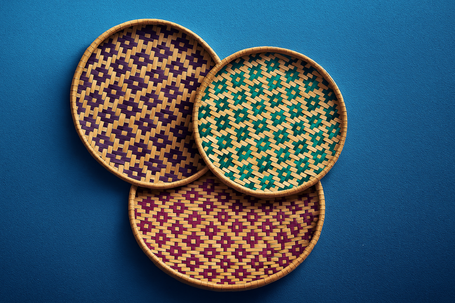 Handwoven Bamboo Decorative Tray