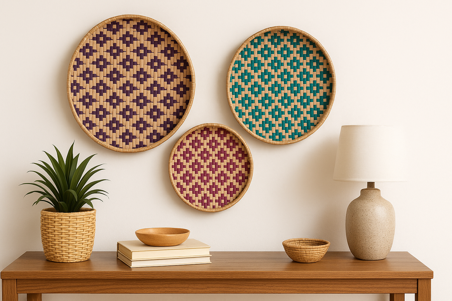 Handwoven Bamboo Decorative Tray